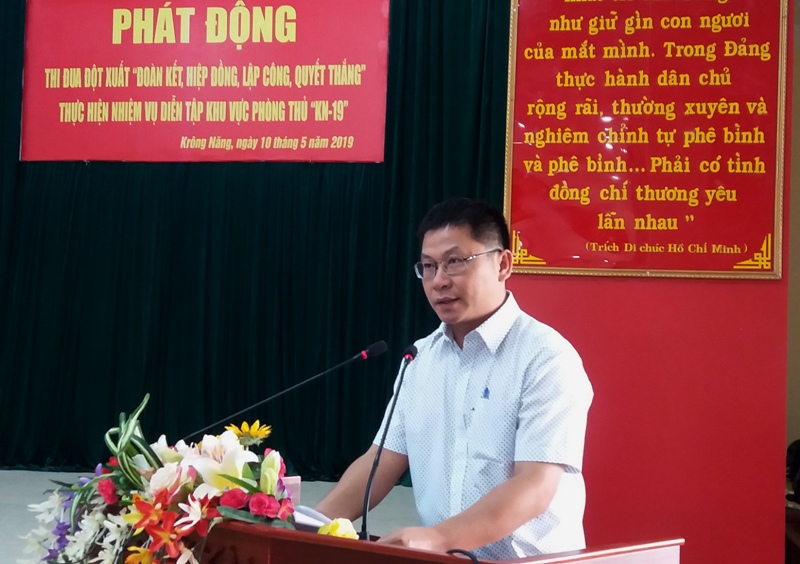 UBND huyện Krông Năng: Phát động thi đua đột xuất thực hiện nhiệm vụ diễn tập Khu vực phòng thủ huyện năm 2019