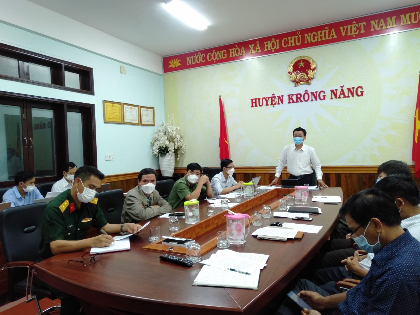 UBND huyện Krông Năng họp trực tuyến về công tác phòng chống dịch và tổ chức dạy và học trong điều kiện dịch bệnh Covi-19