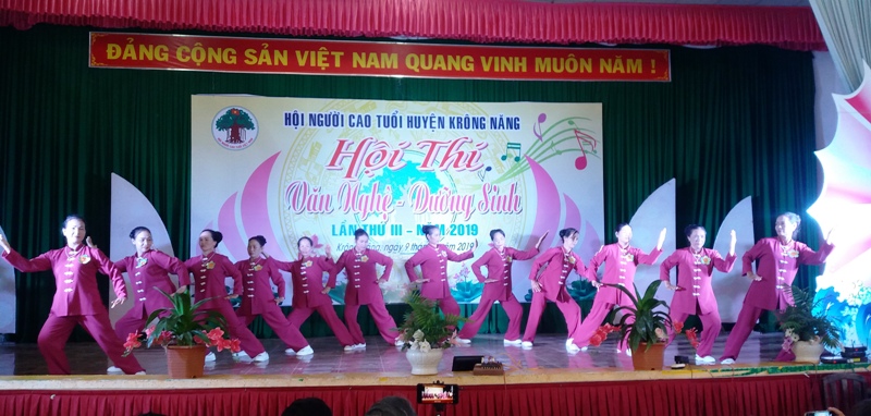 Hội Người cao tuổi huyện tổ chức hội thi Văn nghệ - dưỡng sinh năm 2019