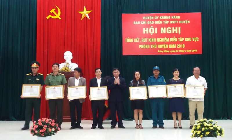 Hội nghị rút kinh nghiệm diễn tập Khu vực phòng thủ huyện Krông Năng năm 2019