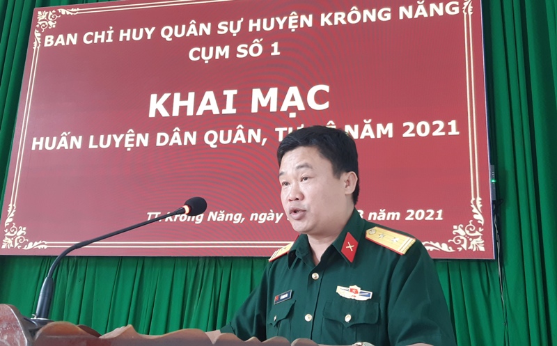 Cụm huấn luyện số 1 Ban chỉ huy quân sự huyện ra quân huấn luyện năm 2021