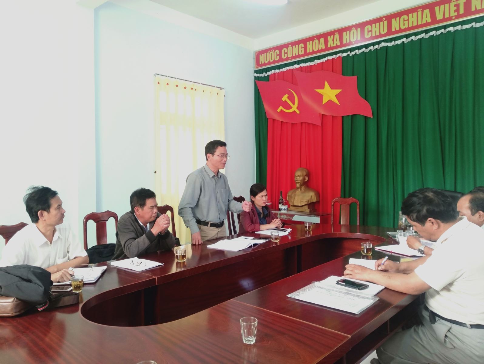 Ban chỉ đạo phòng, chống dịch Corona huyện Krông Năng kiểm tra công tác phòng, chống dịch tại các xã trên địa bàn huyện