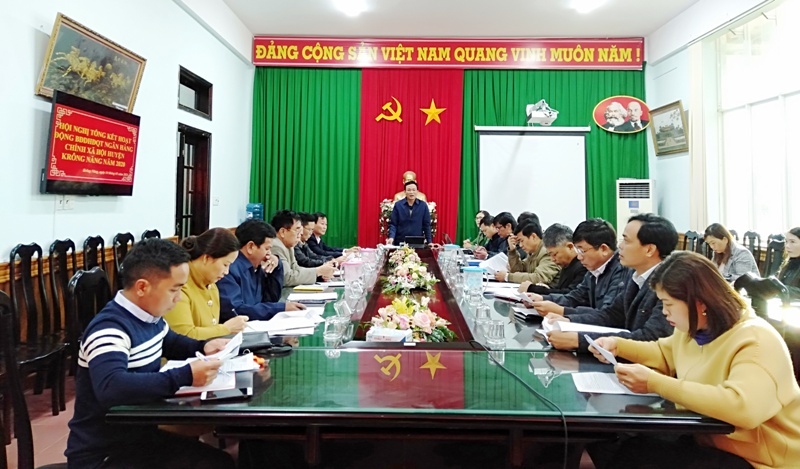 Ban đại diện Hội đồng quản trị NHCSXH huyện tổng kết công tác năm 2020 triển khai nhiệm vụ năm 2021