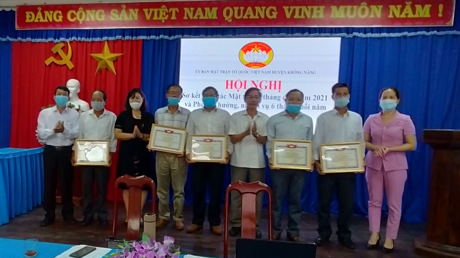 Hội nghị sơ kết công tác MTTQ huyện 6 tháng đầu năm và tổng kết công tác MTTQ tham gia cuộc Bầu cử nhiệm kỳ 2021 – 2026