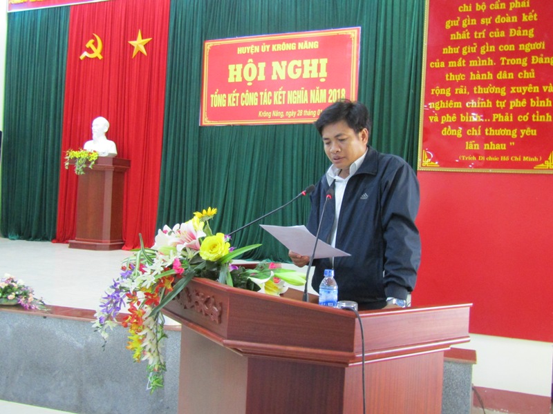 Huyện ủy Krông Năng tổng kết công tác kết nghĩa năm 2018.
