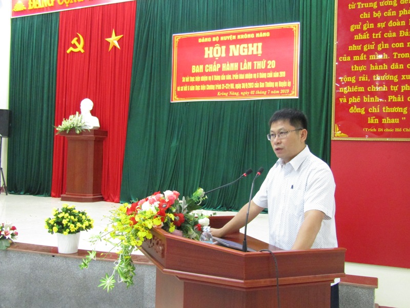 Huyện ủy Krông Năng: Hội nghị Ban chấp hành lần thứ 20 nhiệm kỳ 2015 – 2020
