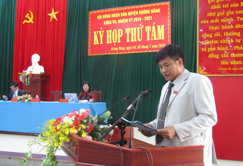 HĐND huyện Krông Năng khóa VII, nhiệm kỳ 2016 - 2021 tổ chức kỳ họp thứ tám