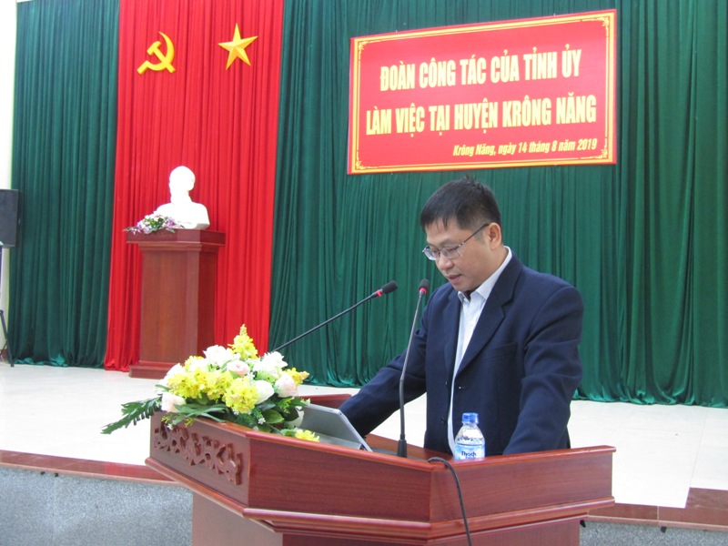 Thường trực Tỉnh ủy làm việc với huyện ủy Krông Năng