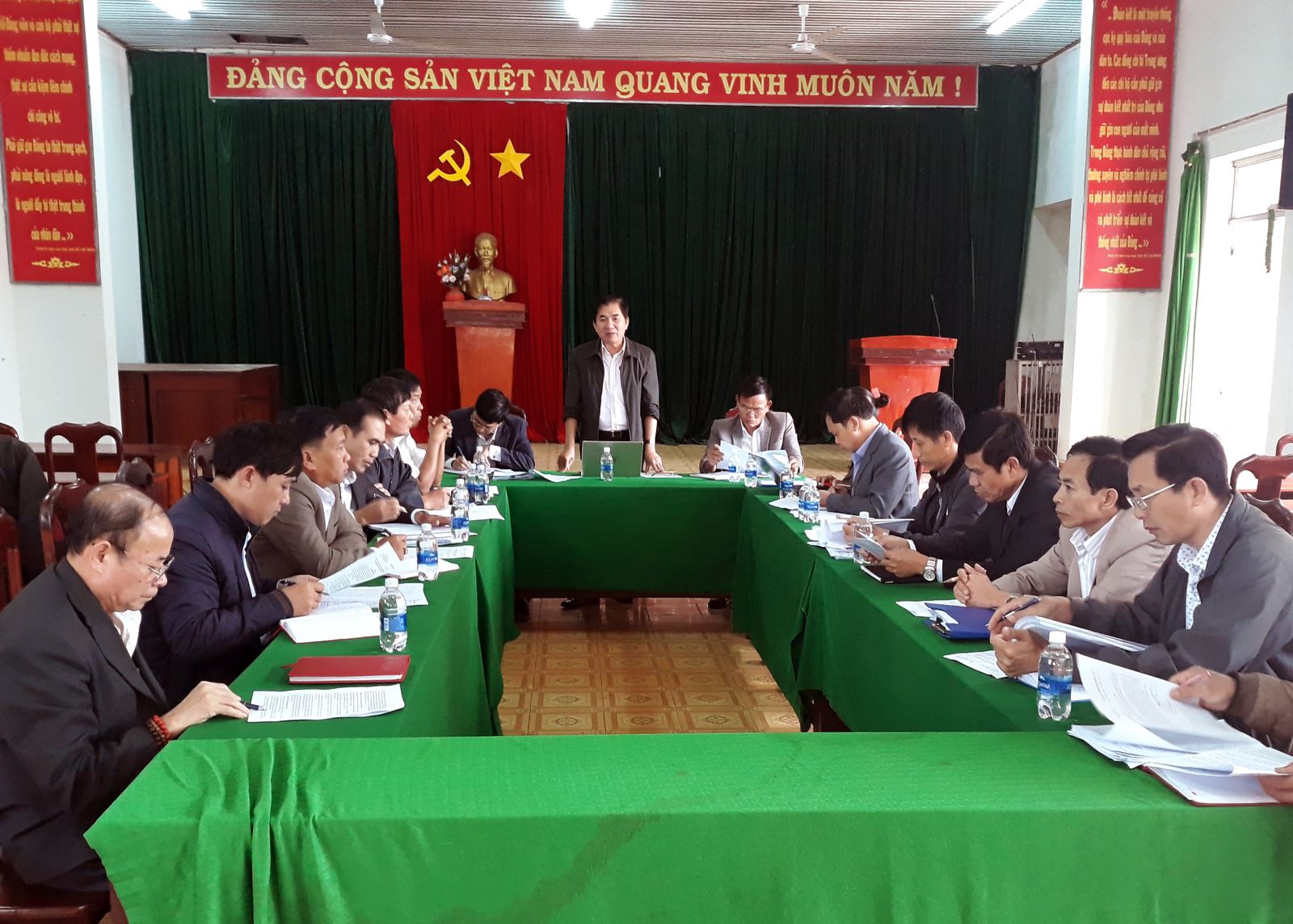 Đoàn công tác Huyện ủy, kiểm tra công tác chuẩn bị Đại hội Đảng bộ thị trấn Krông Năng