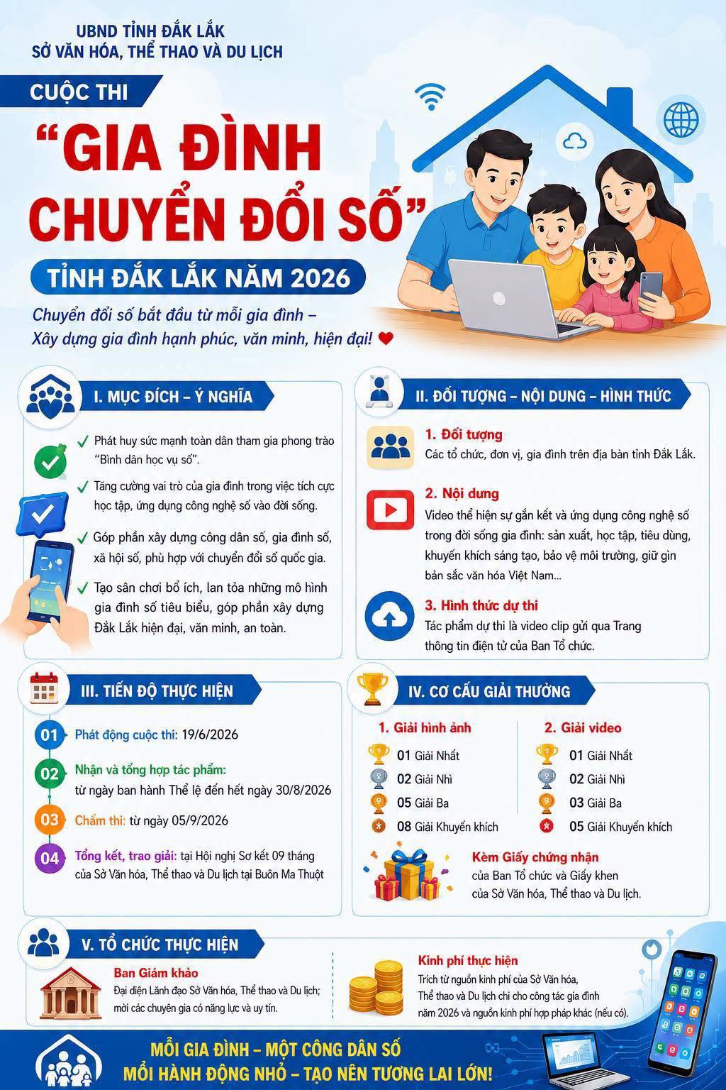 HƯỞNG ỨNG CUỘC THI “GIA ĐÌNH CHUYỂN ĐỔI SỐ” TỈNH ĐẮK LẮK NĂM 2026