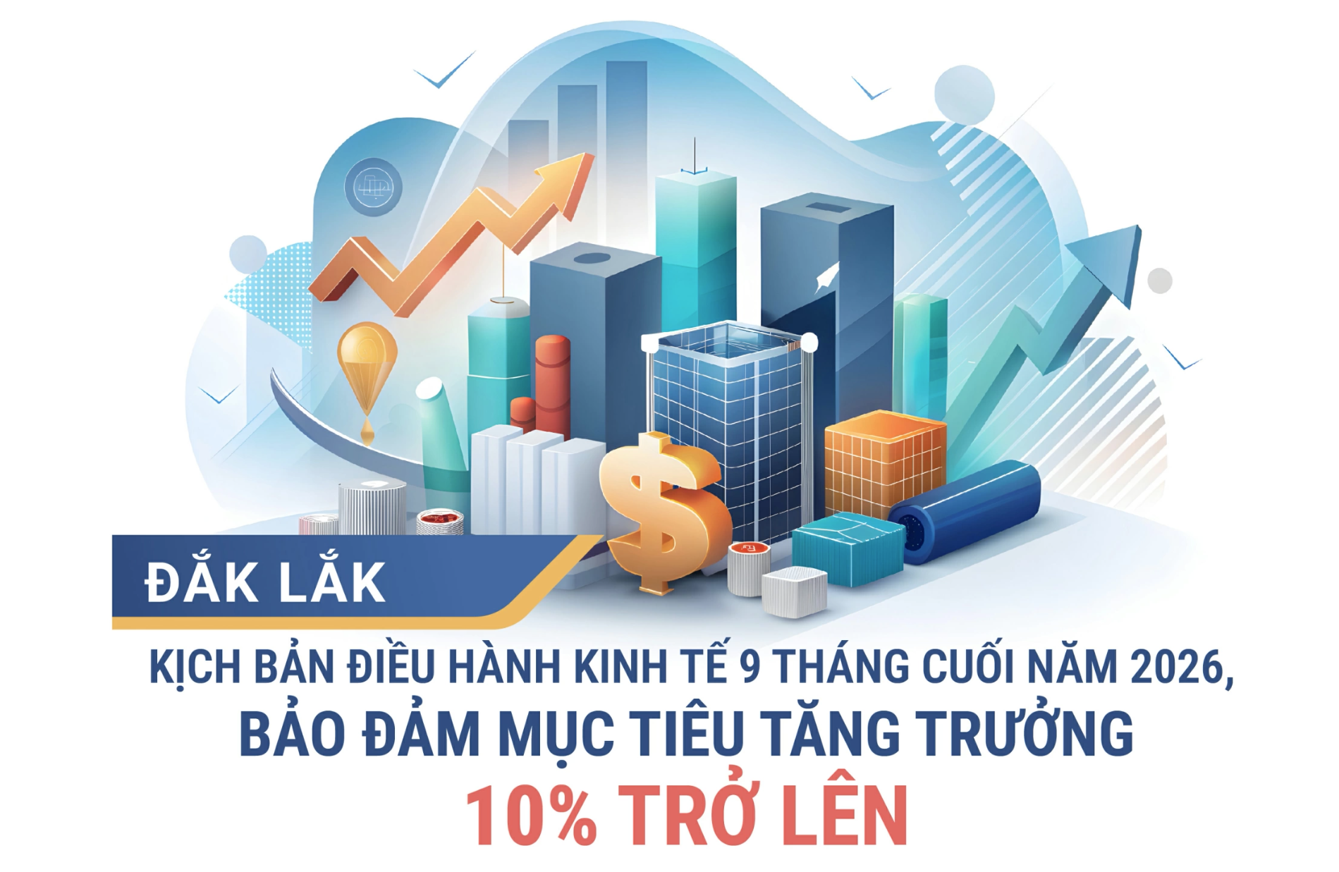 (Infographic) Đắk Lắk: Kịch bản điều hành kinh tế 9 tháng cuối năm 2026, bảo đảm mục tiêu tăng trưởng 10% trở lên