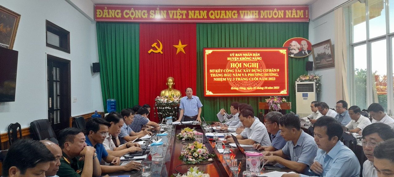 UBND huyện sơ kết công tác đầu tư xây dựng cơ bản 9 tháng, triển khai nhiệm vụ 3 tháng cuối năm 2023