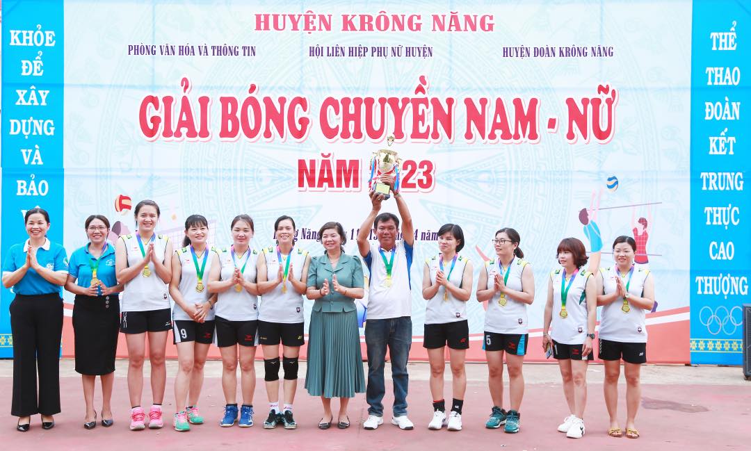 Giải Bóng chuyền nam, nữ huyện Krông Năng năm 2023: Thị trấn Krông Năng đoạt chức Vô địch cả hai nội dung