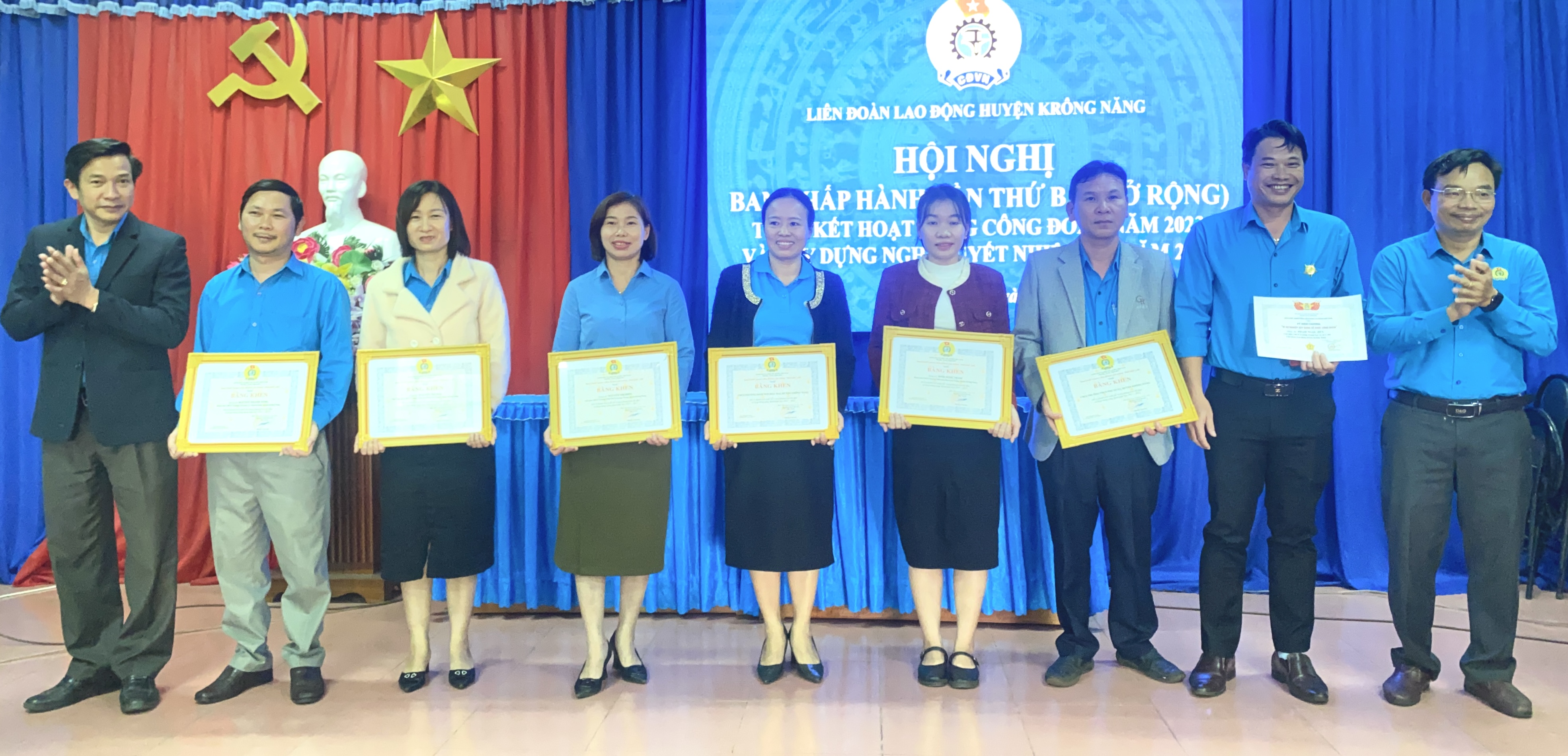 Liên đoàn Lao động huyện Krông Năng tổng kết hoạt động Công đoàn năm 2023, xây dựng nghị quyết nhiệm vụ năm 2024