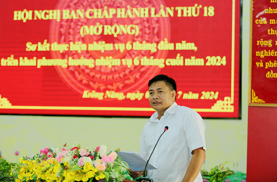 Hội nghị Ban Chấp hành Đảng bộ huyện Krông Năng lần thứ 18 (mở rộng)
