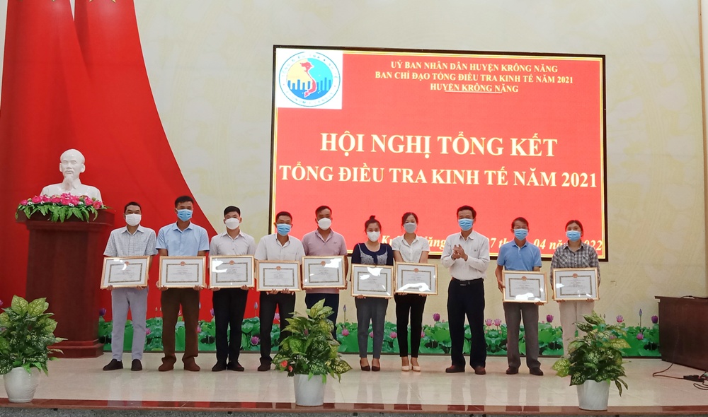Huyện Krông Năng tổng kết công tác điều tra kinh tế năm 2021