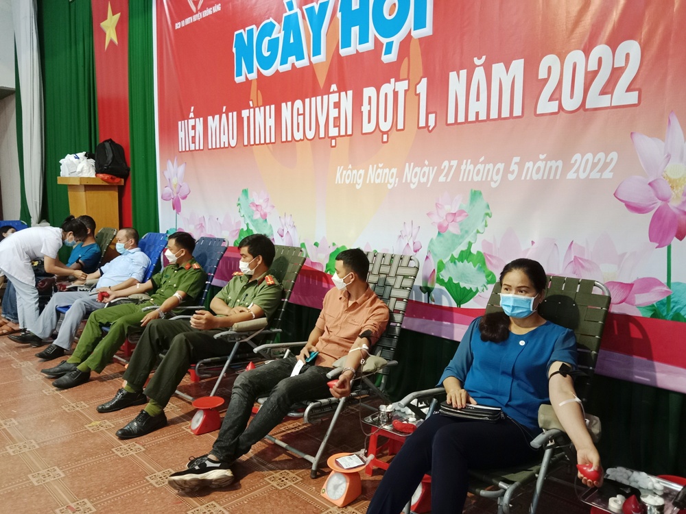 Huyện Krông Năng: tổ chức hiến máu nhân đạo đợt 1 năm 2022