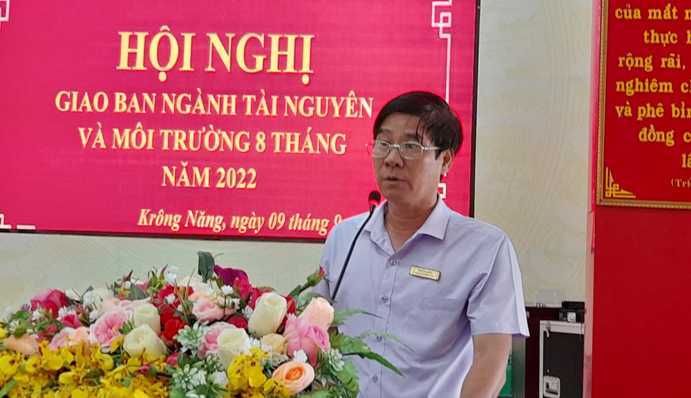 UBND huyện Krông Năng: Giao ban ngành tài nguyên và môi trường 8 tháng đầu năm 2022