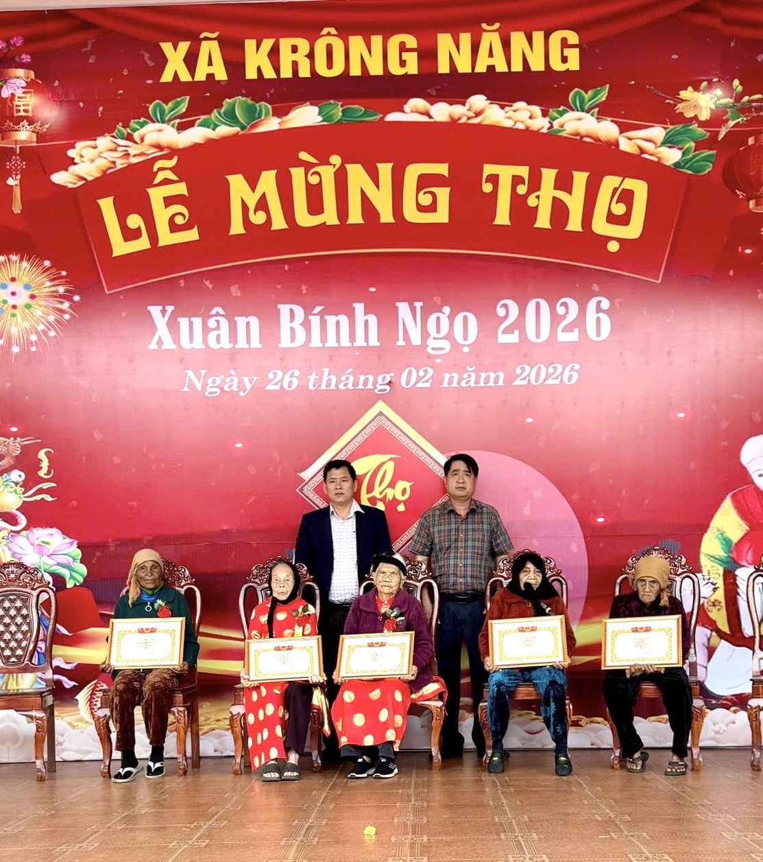 Xã Krông Năng long trọng tổ chức Lễ chúc thọ, mừng thọ người cao tuổi năm 2026