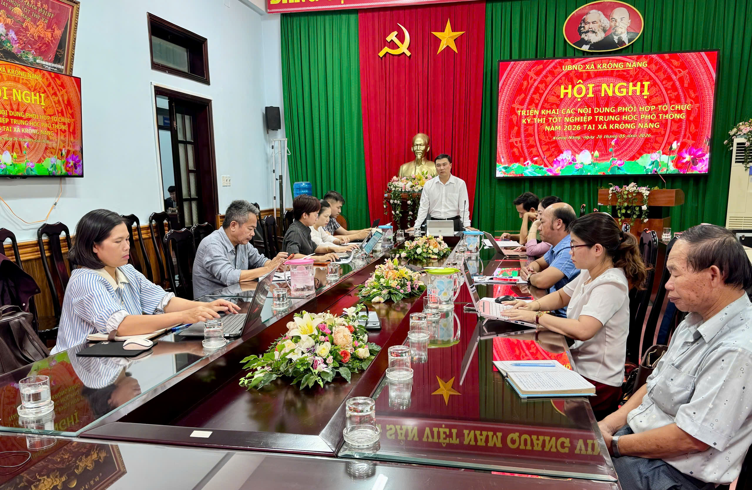 TRIỂN KHAI CÔNG TÁC PHỐI HỢP TỔ CHỨC KỲ THI TỐT NGHIỆP THPT NĂM 2026 TRÊN ĐỊA BÀN XÃ.